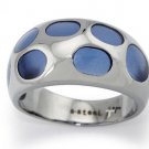 Stainless Steel Ladies Ring w/ Purple Resin Inlay - R32010