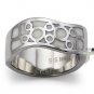Stainless Steel Women's Ring w/ White Resin Inlay - R32043