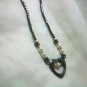 pearl & black beaded neckless