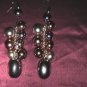 brown & silver dangley hook earings