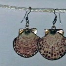 vintage gold tone shell  1940s hook earings
