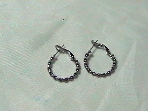 silver hooped  pierced earings