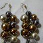 brown & silver dangley hook earings