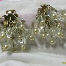crystal bead clip on earings