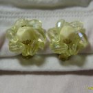 yellow flower clip on earings