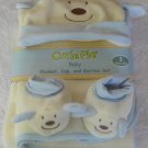 Boys Blue Bear 3 Piece Gift Set Blanket, Hat & Booties