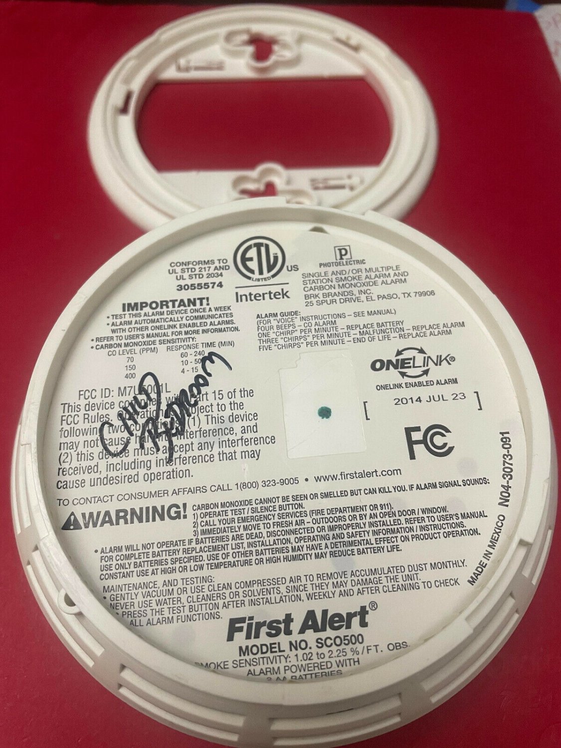 First Alert SCO500 Combination Smoke and Carbon Monoxide Alarm, Battery