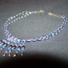 Hematite & Light Blue Tassle Choker