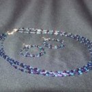 Purple multi-strand long necklace set