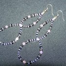 Lavender & Black Double Length Earrings