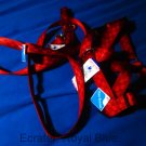 New rare red dog harness and leash set vintage nylon