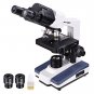 AW 40X-2500X LED Lab Binocular Compound Science Microscope with Double Layer Mechanical Stage