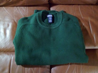 Women's Lands' End Dark Green Sweater, Crew Neck- Size L