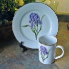 Muirfield Golden Leaf Floral Plate&Mug Set- Iris