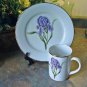 Muirfield Golden Leaf Floral Plate&Mug Set- Iris