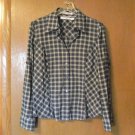 Tommy Hilfiger Women's Button Front Plaid Long Sleeve Shirt Blouse Size 12