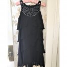 SLNY Beaded Tiered Special Occasion Black Dress,Size 6P