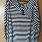 Sonja Betro Gray & Black Stripe Knit Off-Shoulder Tunic Top,Size 1X-NWT
