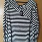 Sonja Betro Gray & Black Stripe Knit Off-Shoulder Tunic Top,Size M-NWT