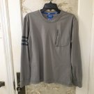 ADIDAS 3 Stripes Men's Long Sleeve Gray Sweatshirt- Size M