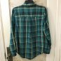 SO Junior's Long Sleeve Button Down Shirt, Girl's, Size:M,Dark Blue/Green-NWT