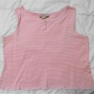 Vintage Teluride Womens Pink Stripe Sleeveless Crop Top-Size L