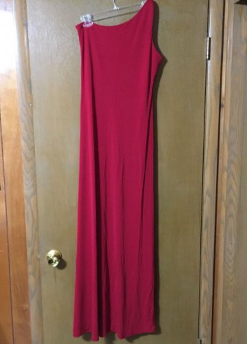 Lauren Ralph Lauren Red One Shoulder Maxi Dress Long Gown-Size L