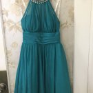 Speechless Junior Sleeveless Embellished Ruched Fit & Flare Green Dress-Size 0