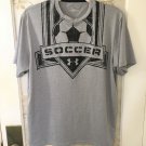 Under Armour Heat Gear Mens Gray Soccer Tee Shirt-Size M