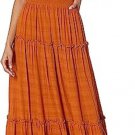 Just Taylor Smocked Spiced Orange Maxi Halter Dress-Size 2 NWT