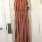 Just Taylor Smocked Spiced Orange Maxi Halter Dress-Size 2 NWT