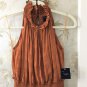 Just Taylor Smocked Spiced Orange Maxi Halter Dress-Size 2 NWT