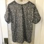 Express Gray Sequin Short Sleeve Scoop Neck Dressy Top- Size L
