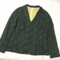 Denim & Co Womens Dk Green Jacket Button Blazer Floral Embroidery- Sz Large