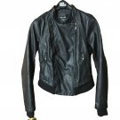 Wet Seal Womans Faux Leather Jacket Black Double Zippered Front Size-M