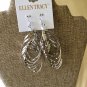 Ellen Tracy Silvertone Dangle Pierced Earrings-NWT