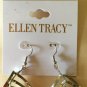 Ellen Tracy Silvertone Dangle Pierced Earrings-NWT