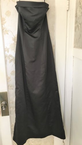 Forever Yours Black Satin Strapless Formal Party Dress-Size 4