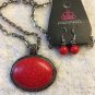 Sedimentary Colors Red Paparazzi  Necklace and Earring Set- NIP
