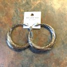 Tell Your Tale 98.5f 100bpm Silvertone Large Hoop Twist Earrings-NWT