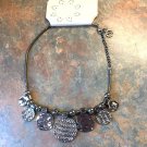 Erica Lyons Signed Silvertone Basket Weave Medallion Statement Necklace,NWT