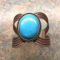 Copper Colored Cuff Bracelet with Turquoise Colored Stone-NWOT