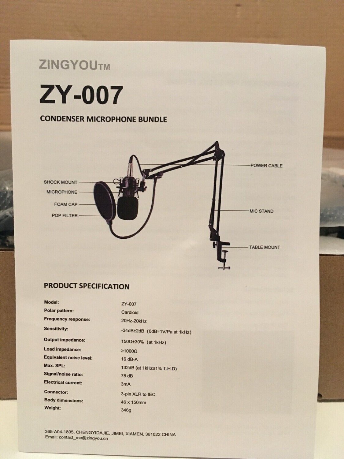 ZINGYOU Condenser Microphone Bundle, ZY007 Professional Cardioid