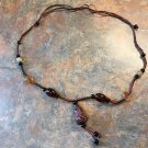 Artisan Made Beaded Cord Pendant Necklace