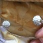 Fossil Silvertone Pave Disco Ball Open Bangle Cuff Bracelet