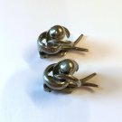 Vintage Metal Modernist Brutalist Free Form Clip-On Earrings