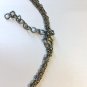 Silvertone Pink Bead And Rhinestone Double Chain Necklace
