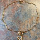 Serefina Goldplate Letter M Paperclip Necklace 17"