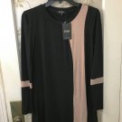 Cuqy Womens Black & Beige Long Sleeve Tunic Top Size S-NWT