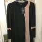 Cuqy Womens Black & Beige Long Sleeve Tunic Top Size S-NWT